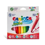 Pennarelli Jumbo - punta 6,0mm - colori assortiti - lavabili - Carioca - astuccio 12 pezzi 40569 - pennarelli