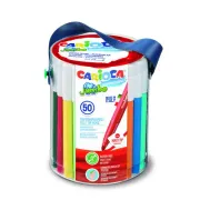 Pennarelli Jumbo - punta 6,0mm - colori assortiti - lavabili - Carioca - barattolo 50 pezzi 42312 - pennarelli