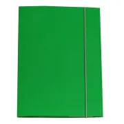 cartelle con elastico - Cartellina con elastico - cartone plastificato - 3 lembi - 25x34 cm - verde - Cartotecnica del G