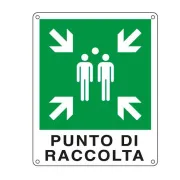 Cartello segnalatore - 25x31 cm - PUNTO DI RACCOLTA - alluminio - Cartelli Segnalatori E20153X - cartelli segnaletici