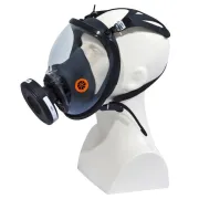 Maschera completa M9300 Strap Galaxy - policarbonato/silicone - nero/arancio - Deltaplus M9300NO - dpi per le vie respiratorie