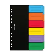 divisori / separatori con tasti neutri - Separatore Dox - 6 tasti neutri colorati - cartoncino 240 gr - A4 - multicolore