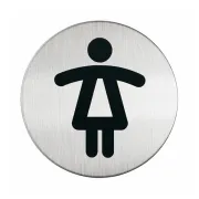 Pittogramma adesivo - WC donne - diametro 8,3 cm - acciaio - Durable 4904-23 - targhe con pittogrammi