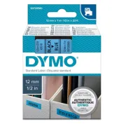 etichette / nastri / tamponi per etichettatrici e prezzatrici - Nastro D1 450160 - 12 mm x 7 mt - nero/blu - Dymo S07205