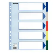 divisori / separatori con tasti neutri - Separatore - 5 tasti colorati - PP - A4 maxi - 24,5x29,7 cm - multicolore - Ess