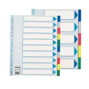 Separatore - 10 tasti colorati - PP - A4 maxi - 24,5x29,7 cm - multicolore - Esselte 15267 - 