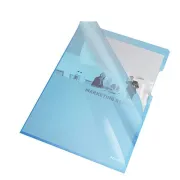 Cartelline a L - PVC - liscio - 21x29,7 cm - blu cristallo - Esselte - conf. 25 pezzi 55435 - cartelline aperte su due lati