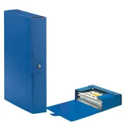 scatole archivio con bottone - Scatola progetto Eurobox - dorso 6 cm - 25x35 cm - blu - Esselte 390326050 - 