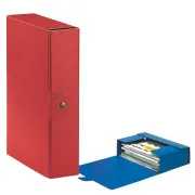 scatole archivio con bottone - Scatola progetto Eurobox - dorso 8 cm - 25x35 cm - rosso - Esselte 390328160 - 
