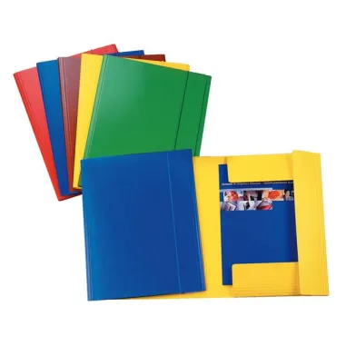 cartelle con elastico - Cartellina con elastico - presspan - 3 lembi - 870 gr - 25x35 cm - blu - Esselte 390342050 - 