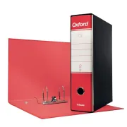 Registratore Oxford G85 - dorso 8 cm - protocollo 23x33 cm - rosso - Esselte 390785160 - registratori a leva