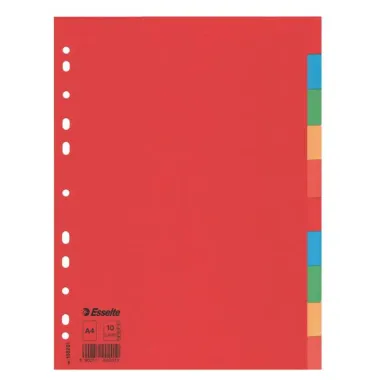 divisori / separatori con tasti neutri - Separatore Economy - 10 tasti - cartoncino colorato 160 gr - A4 - multicolore -