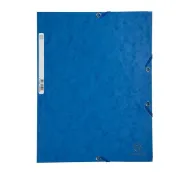 cartelle con elastico - Cartellina con elastico - cartoncino lustrè - 3 lembi - 400 gr - 24x32 cm - blu - Exacompta 5550