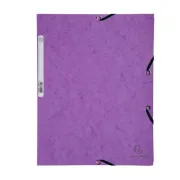 Cartellina con elastico - cartoncino lustrè - 3 lembi - 400 gr - 24x32 cm - viola - Exacompta 55508E - cartelle con elastico