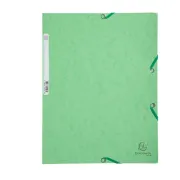cartelle con elastico - Cartellina con elastico - cartoncino lustrè - 3 lembi - 400 gr - 24x32 cm - verde tiglio - Exaco