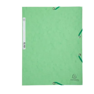 Cartellina con elastico - cartoncino lustrè - 3 lembi - 400 gr - 24x32 cm - verde tiglio - Exacompta 55513E - cartelle con el...