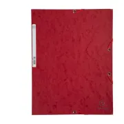 cartelle con elastico - Cartellina con elastico - cartoncino lustrè - 3 lembi - 400 gr - 24x32 cm - rosso ciliegia - Exa