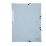 Cartellina con elastico - cartoncino lustrè - 3 lembi - 400 gr - 24x32 cm - grigio chiaro - Exacompta 55531E - 