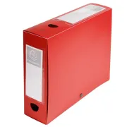 Scatola per archivio box - con bottone - 25x33 cm - dorso 8 cm - rosso - Exacompta 59835E - scatole archivio con bottone