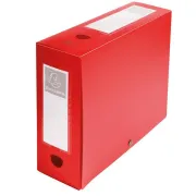 Scatola per archivio box - con bottone - 25x33 cm - dorso 10 cm - rosso - Exacompta 59935E - 