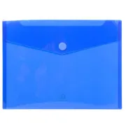 Busta a tasca con chiusura in velcro - PPL - 24x32 cm - blu/trasparente - Exacompta 56422E - buste per usi diversi e dedicati