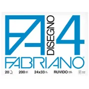 Album F4 - 24x33cm - 200gr - 20 fogli - ruvido - Fabriano 05000597 - album disegno bianco