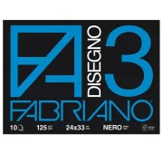 Album F3 - 24x33cm - 10 fogli - neri - 125gr - Fabriano 04001017 - 