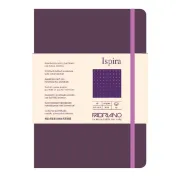 Taccuino Ispira - con elastico - copertina flessibile - A5 - 96 fogli - puntinato - viola - Fabriano 19614809 - 