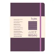 Taccuino Ispira - con elastico - copertina flessibile - A5 - 96 fogli - righe - viola - Fabriano 19614803 - 