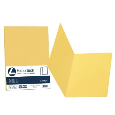 Cartelline semplici Luce - 200 gr - 25x34 cm - giallo sole - Favini - conf. 50 pezzi A50B664 - 