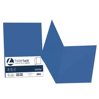 Cartelline semplici Luce - 200 gr - 25x34 cm - blu prussia - Favini - conf. 50 pezzi A50K664 - 