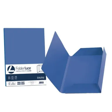 Cartelline 3 lembi Luce - 200 gr - 24,5x34,5 cm - blu prussia - Favini - conf. 25 pezzi A50K434 - 