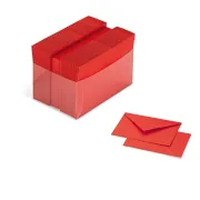 Scatola 100 cartoncini (200gr) + 100 buste (90gr) - rosso - formato 4 - Favini A57C141 - buste e biglietti per ricorrenze