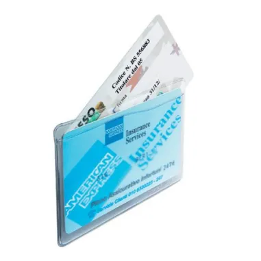 Porta Cards - 2 tasche - 9,5x6,5 cm - trasparente - Favorit - conf. 50 pezzi 100500082 - 