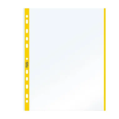 Buste forate con banda colorata - Linear - buccia - 21 x 29,7 cm - giallo - Favorit - conf. 10 pezzi 100460029 - 