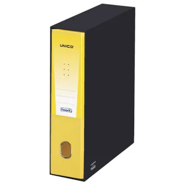 registratori a leva - Registratore Unico - dorso 8 cm - protocollo 23x33 cm - giallo - Favorit 100460519 - 