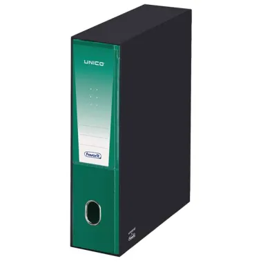 Registratore Unico - dorso 8 cm - protocollo 23x33 cm - verde - Favorit 100460522 - registratori a leva
