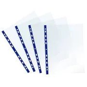 Buste forate Sprint - c/ banda - liscia - 22 x 30 cm - blu - Favorit - conf. 25 pezzi 400159686 - buste a perforazione univer...