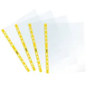 Buste forate Sprint - c/ banda - liscia - 22 x 30 cm - giallo - Favorit - conf. 25 pezzi 400159687 - buste a perforazione uni...
