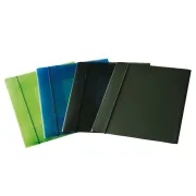 cartelline in plastica con elastico - Cartellina con elastico - PPL - 3 lembi - 23,5x34,5 cm - trasparente verde - Fello