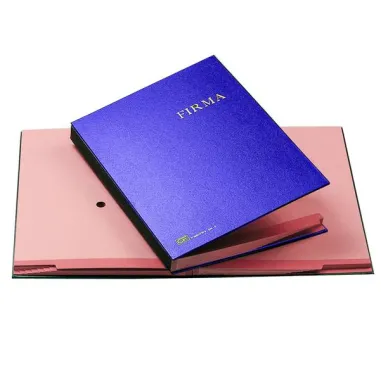 libri firma - Libro firma - 14 intercalari rinforzati - 24x34 cm - blu - Fraschini 614E-BLU - 