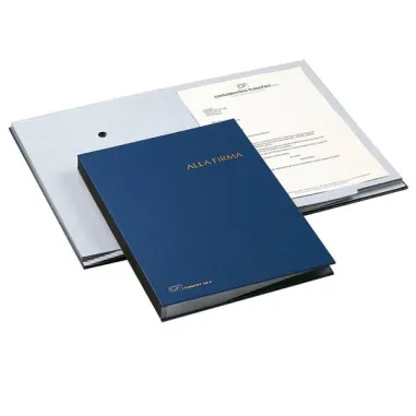 libri firma - Libro firma - 18 intercalari - 24x34 cm - blu - Fraschini 618A-BLU - 