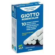 Gessetti Robercolor - lunghezza 80mm con diametro 10mm - bianco - Giotto - Scatola 10 gessetti tondi 538700 - gessetti - carb...