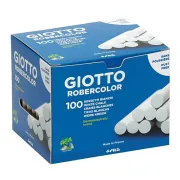 gessetti - carboncino - Gessetti Robercolor - lunghezza 80mm con diametro 10mm - bianco - Giotto - Scatola 100 gessetti 