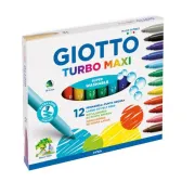Pennarelli Turbomaxi - punta ø5mm - colori assortiti - Giotto - astuccio 12 pezzi 454000 - pennarelli