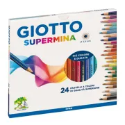 Pastello Supermina - mina 3,8 mm - colori assortiti - Giotto - astuccio 24 pezzi 235800 - pastelli colorati