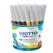 Pennarelli Turbomaxi - punta ø5mm - colori assortiti - Giotto - barattolo 48 pezzi 521400 - pennarelli