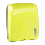 Dispenser asciugamani Skin - piegati a C e Z - 345 x 112 x 306 mm - 450 fogli - giallo fluo - Mar Plast A90110FAB - asciugama...
