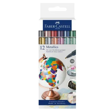 Marcatori - colori assoriti metallics - Faber-Castell - conf. 12 pezzi 160713 - 