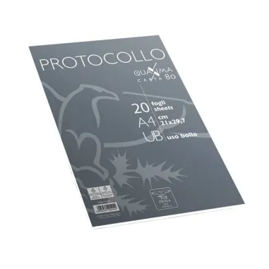 Fogli protocollo - uso bollo - A4 - 80 gr - Pigna - conf. 20 pezzi 0232264UB - fogli protocollo
